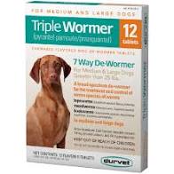 12CT TRIPLE WORMER MED/LRG DOG